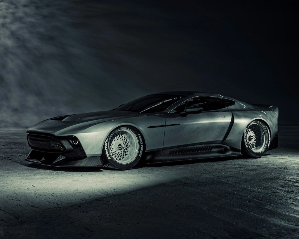 Sports coupe in low-key studio lighting